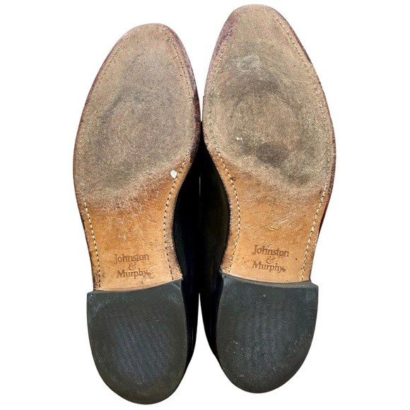 Johnston & Murphy Men’s Tassel Loafers Burgundy Black Leather Wingtip - Picture 8 of 8